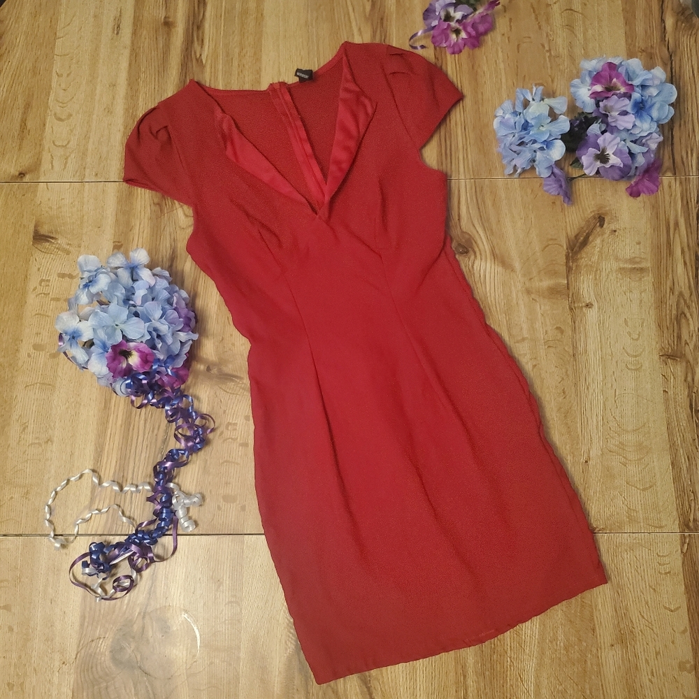 Red Windsor Fitted Mini Dress